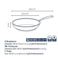 KELA Pánev Flavoria nerez 18/10 s nepřilnavým povrchem 6,0 cm  28,0 cm KL-10199 (2)