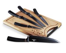 Sada nožů Berlingerhaus s nepřilnavým povrchem + prkénko 6 ks Black Rose Collection BH-2550 (7)