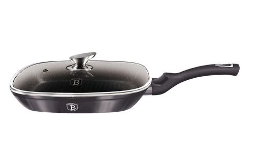 Pánev Berlingerhaus grilovací s mramorovým povrchem a poklicí 28 cm Carbon PRO Line BH-6909