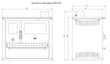 Sporák na tuhá paliva PRITY GT FS S DR, burgundy, pravá (2)
