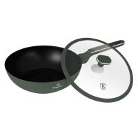 BERLINGERHAUS Pánev wok s poklicí a titanovým povrchem 28 cm Matte Green Collection BH-8159 (5)