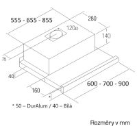Odsavač par CATA TF 2003 DurAlum Bezotisk Nerez Výsuvná 700 (3)