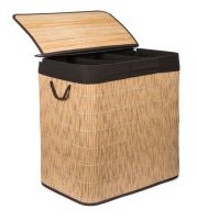 Koš na prádlo G21 150 l s rozdělovači, ratanový design s hnědým košem (3)