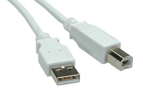 Kabel USB 2.0 A-B 4,5m, bílý/šedý