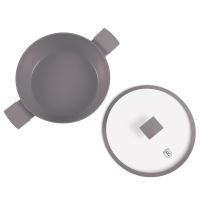 Pánev s titanovým povrchem a poklicí  28 cm Taupe Collection (2)