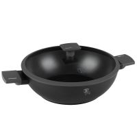 Pánev WOK s titanovým povrchem a poklicí 30 cm Antracit Collection (3)