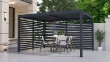 Bioklimatická pergola G21 Austin 4x3 m, antracitová hliníková (12)