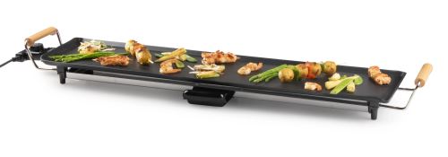 Rodinný gril Teppanyaki - Wood Look XXL Family - DOMO DO8313TP, Příkon: 1 800 W, Pečící plocha: 90cm x 22cm