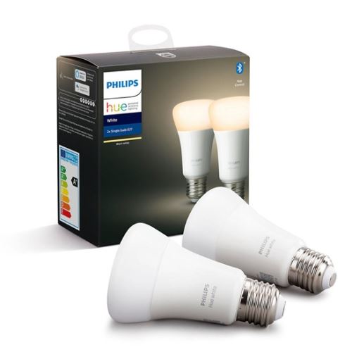 Chytrá žárovka Philips Hue Bluetooth LED White žárovka E27 A19 9W 806lm 2700K set 2 ks