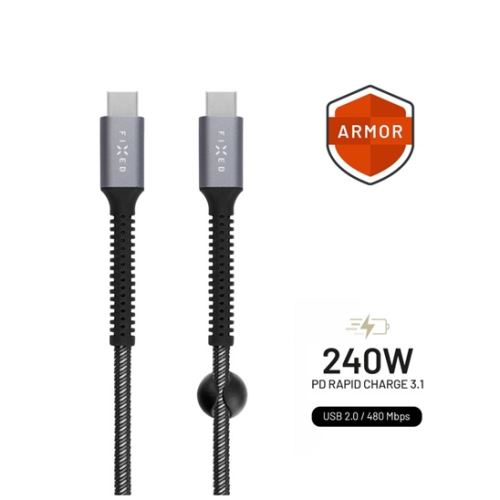 Fixed kabel USB-C/C 1.2m FIXDA-CC12-GR