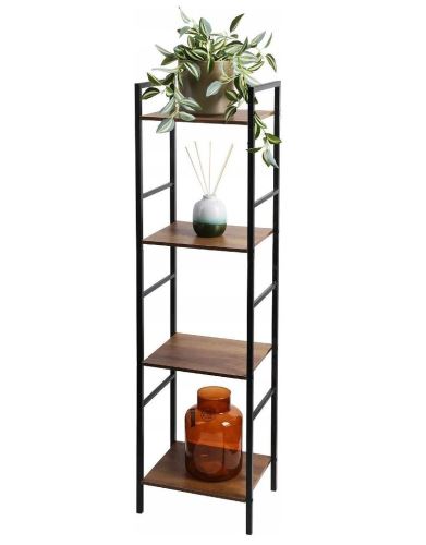 HOMESTYLING Úložný regál se 4 policemi dřevo/kov 29,5x23,5x106cm KO-DD1000680