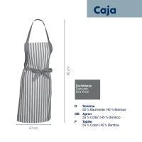KELA Zástěra Caja 55% bavlna/45% bambus šedá 80x67 cm KL-12875 (2)