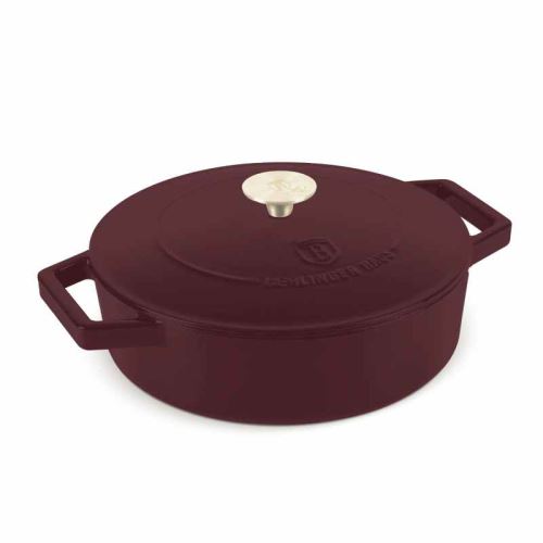 BERLINGERHAUS Pánev hluboká se smaltovaným povrchem a poklicí 26 cm litinová Leonardo Collection BH-6263