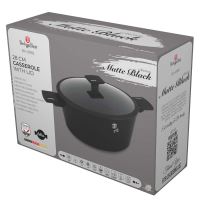 Kastrol s titanovým povrchem a poklicí 28 cm Matte Black Collection (1)