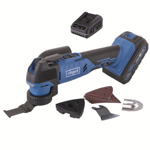 aku 20 V IXES multifunkční nástroj + 2Ah baterie + nabíječka 2,4 A Scheppach C-MT40-X-SET S