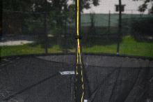 Trampolína G21 SpaceJump 430 cm, černá, s ochrannou sítí + schůdky zdarma (1)