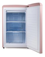 Retro mrazák - růžový s dekorací dřeva - DOMO DO91776R, Objem mrazáku: 80 l *, Třída: C, (š x h x v): 54 x 62 x 87,5 cm (7)