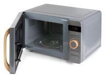Mikrovlnná trouba - šedá - WOOD YOU - DOMO DO3420, Objem: 20 l, Talíř: 25,5 cm, Výkon: 700 W (2)