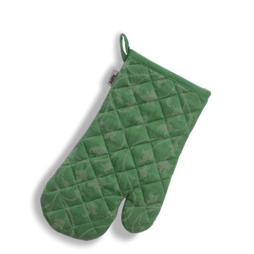Chňapka KELA rukavice do trouby Cora 100% bavlna světle zelená/zelený vzor, 31 x 18 cm KL-12817