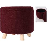 EXCELLENT Taburet s úložným prostorem TEDDY 40 x 37 cm červená burgundy KO-AAK400230 (2)