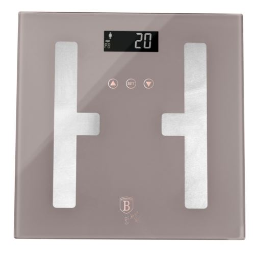 BERLINGERHAUS Osobní váha s měřením tuku, svalů a vody 180 kg Taupe Collection BH-9757
