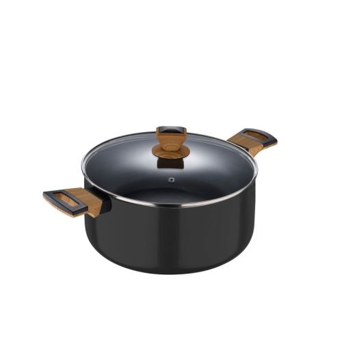 Hrnec BERGNER s nepřilnavým povrchem a poklicí 28 cm Earth Black