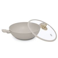 Pánev WOK s titanovým povrchem a poklicí 30 cm Sahara Collection (2)