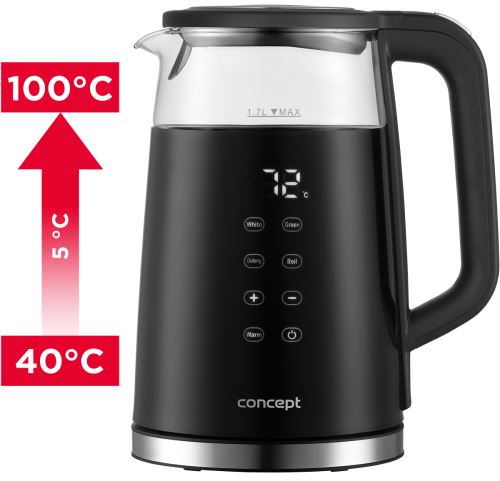 CONCEPT Rychlovarná konvice s regulací teploty 1,7 RK4100