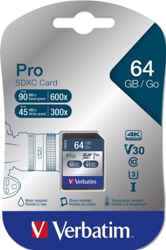 VERBATIM PRO 47022 SDXC 64 GB cl10