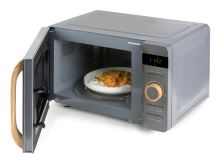 Mikrovlnná trouba - šedá - WOOD YOU - DOMO DO3420, Objem: 20 l, Talíř: 25,5 cm, Výkon: 700 W (1)