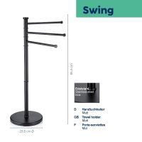Držák na ručníky Swing lakovaná nerez, černý 85,5 x 28,5 KL-18976 (4)