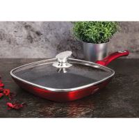 BERLINGERHAUS Pánev grilovací s poklicí a mramorovým povrchem 28 cm Burgundy Metallic Line BH-1613 (1)
