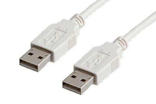 Kabel USB 2.0 A-A 1,8m, propojovací, bílý/šedý
