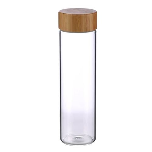 BERGNER Lahev skleněná přenosná s bambusovým víkem 600 ml BG-20136-MM