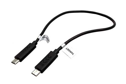 Kabel USB 2.0 kabel, microUSB B(M) - microUSB B(M), 0,3m, OTG, černý