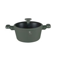 BERLINGERHAUS Kastrol s titanovým povrchem a poklicí 24 cm Matte Green Collection BH-8201 (2)