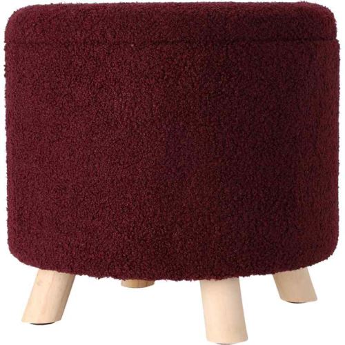EXCELLENT Taburet s úložným prostorem TEDDY 40 x 37 cm červená burgundy KO-AAK400230