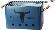 PROGARDEN Přenosný gril na dřevěné uhlí GRILL KING 43 x 20 cm modrá KO-C83000120 (2)