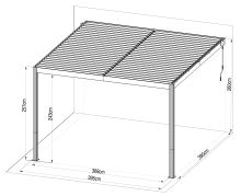 Bioklimatická pergola G21 Trenton Premium 4x4 m, antracitová hliníková (9)