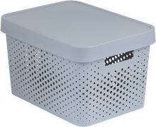 Box Curver Infinity Dots 17L s víkem světle šedý Box Curver Infinity Dots 17L s víkem světle šedý