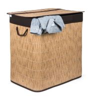 Koš na prádlo G21 150 l s rozdělovači, ratanový design s hnědým košem (2)