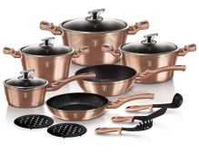 BERLINGERHAUS Sada nádobí s mramorovým povrchem 15 ks Rosegold Metallic Line BH-1224 BERLINGERHAUS Sada nádobí s mramorovým povrchem 15 ks Rosegold Metallic Line BH-1224