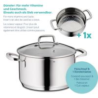 KELA Hrnec napařovací s poklicí nerez 18/10 FLAVORIA 20 cm sada 3 ks KL-10190 (7)