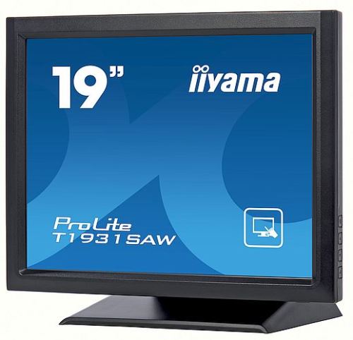 Dotykový monitor IIYAMA ProLite T1931SAW-B5, 19" LED, SAW, 5ms, 230cd/m2, USB, VGA/HDMI/DP, černý