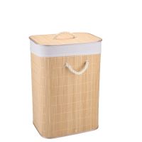 ALPINA Koš na prádlo bambus skládací přírodní 40x30x56cm ED-249795prir (1)