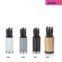 Sada nožů ve stojanu Acida bambus černý 24,5cm 13,0cm (6)