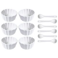 EXCELLENT Sada porcelánových misek se lžičkou 12 ks vlnovka široká KO-798000050vlsi (2)