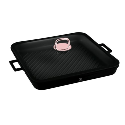 BERLINGERHAUS Pánev grilovací s titanovým povrchem a poklicí 34 cm Black Rose Collection BH-7789