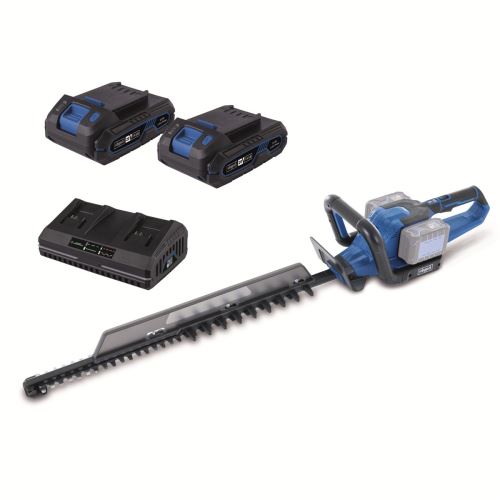 2x20 V IXES aku plotostřih + 2x 2Ah baterie + duální nabíječka 2,4 A Scheppach BC-HT720-X-SET S2
