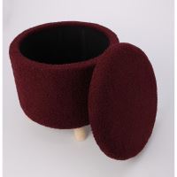 EXCELLENT Taburet s úložným prostorem TEDDY 40 x 37 cm červená burgundy KO-AAK400230 (1)
